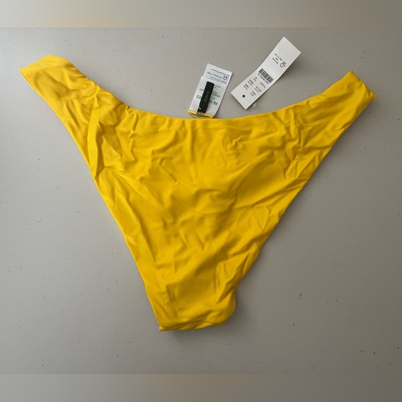 J.Crew Curved Waist Cheeky Bikini Swim Bottom Yellow Size Medium - Picture 3 of 7